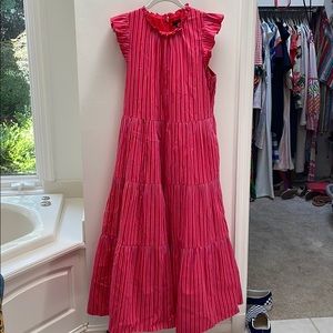 J. Crew candy stripe midi dress- large tall